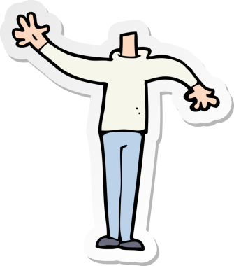 Bir insan tarafından çizilmiş bir erkek figürünün çıkartması.