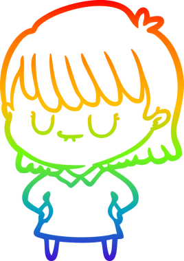 gökkuşağı gradyan çizimi bir insan tarafından çizilmiş bir karikatür kadın