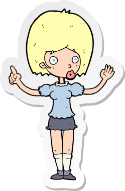 Çizgi filmdeki bir kadının bir insan tarafından çizilen...