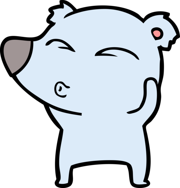 bir insan tarafından çizilmiş bir karikatür ıslık ayısı