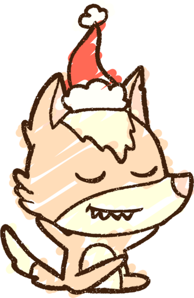 Bir insan tarafından çizilen Noel Kurdu Tebeşiri