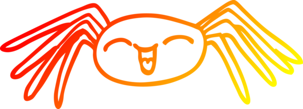 Bir insan tarafından çizilen mutlu örümceğin sıcak çizgi çizimi