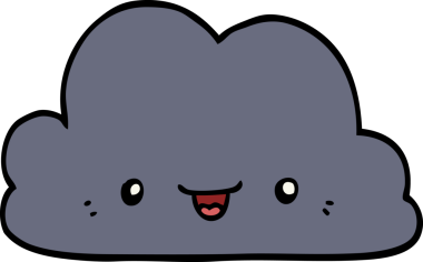 Bir insan tarafından çizilmiş sevimli karikatür bulutu