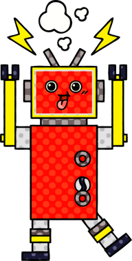 bir insan tarafından çizilmiş bir robotun çizgi roman tarzı