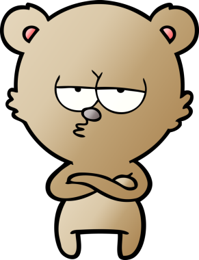 Bir insan tarafından çizilmiş sıkılmış ayı çizgi filmi