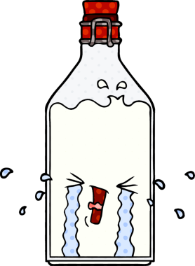 Bir insan tarafından çizilmiş eski bir şişe.