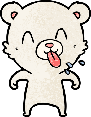 kaba karikatür kutup ayısının insan tarafından çizilmiş dili.