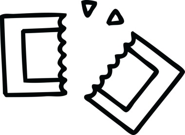 Bir insan tarafından çizilmiş bir sinema bileti karikatürü.