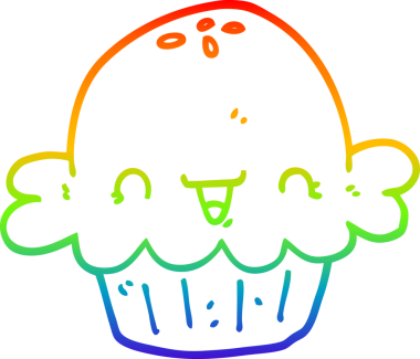 Gökkuşağı gradyan çizgisi bir insan tarafından çizilmiş şirin bir karikatür turtası