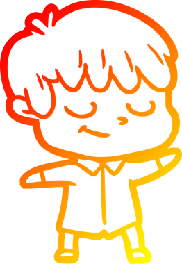 Bir insan tarafından çizilen mutlu bir çocuğun sıcak çizgi çizimi.