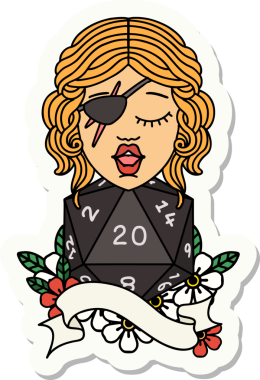 Bir insan tarafından çizilmiş doğal 20 zarlı düzenbaz insan etiketi.