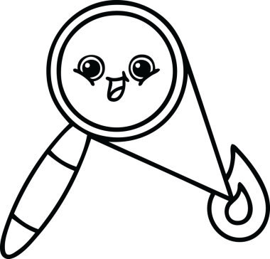 Bir insan tarafından çizilmiş bir büyüteç çizgi çizimi