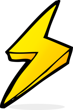 bir insan tarafından çizilmiş karikatür yıldırım sembolü