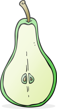 Bir insan tarafından çizilmiş yarım armut karikatürü