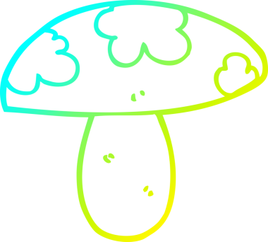 Bir insan tarafından çizilmiş bir mantarın soğuk gradyan çizimi