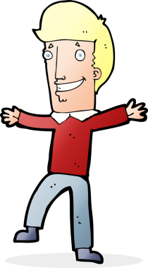 Bir insan tarafından çizilmiş mutlu bir adam.