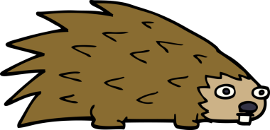 Bir insan tarafından çizilmiş çivili kirpi.