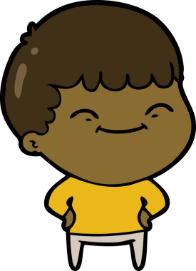 Bir insan tarafından çizilmiş mutlu çocuk çizgi filmi.