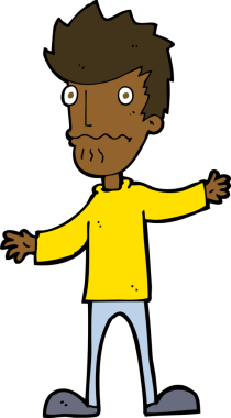 bir insan tarafından çizilmiş sinirli bir adam.