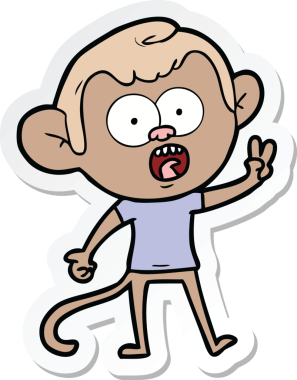 Bir insan tarafından çizilmiş bir karikatür çıkartması.