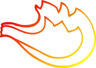 Bir insan tarafından çizilmiş çizgi film alevinin sıcak çizgi çizimi