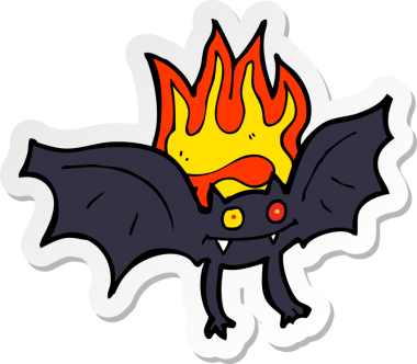 Bir insan tarafından çizilmiş bir vampir yarasanın çıkartması.