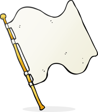 Bir insan tarafından çizilmiş beyaz bir bayrak.