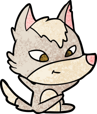 Bir insan tarafından çizilmiş dost canlısı bir kurt.