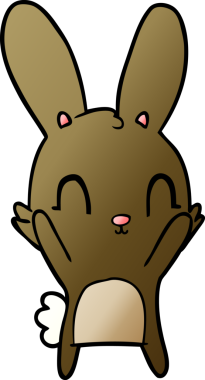 Bir insan tarafından çizilmiş şirin çizgi film tavşanı.