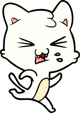 Bir insan tarafından çizilmiş kedi tıslaması.