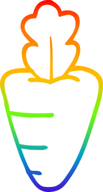 Bir insan tarafından çizilmiş sağlıklı bir havuç çizgi çizimi