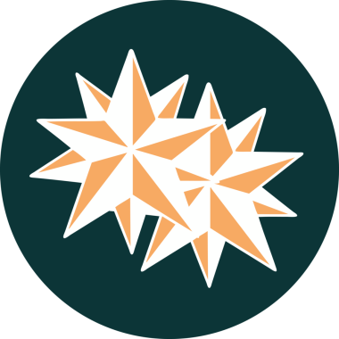 Bir insan tarafından çizilmiş yıldızların ikonik dövme şekli