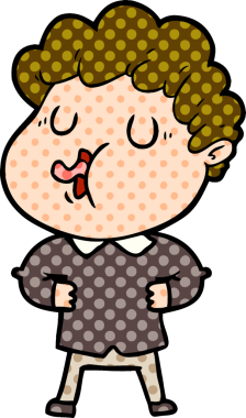 Bir insan tarafından çizilmiş çizgi film şarkıcısı.