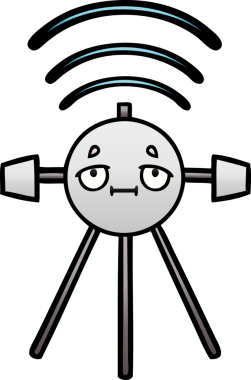 Bir insan tarafından çizilmiş bir uydunun eğimli gölgeli karikatürü