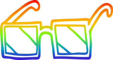 Bir insan tarafından çizilmiş karikatür kare güneş gözlüğü çizimi