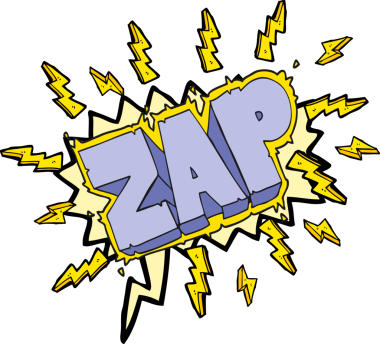 Bir insan tarafından çizilmiş serbest konuşma balonu karikatür zap sembolü