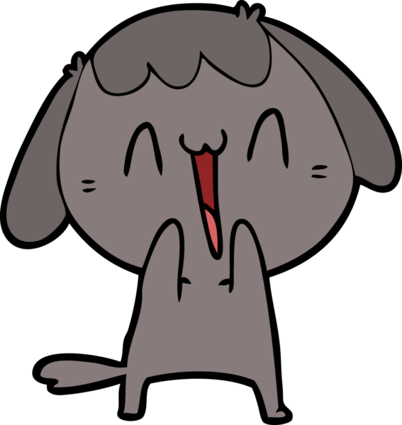 Bir insan tarafından çizilmiş şirin bir çizgi film köpeği.