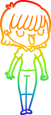 gökkuşağı gradyan çizimi bir insan tarafından çizilmiş bir karikatür kadın