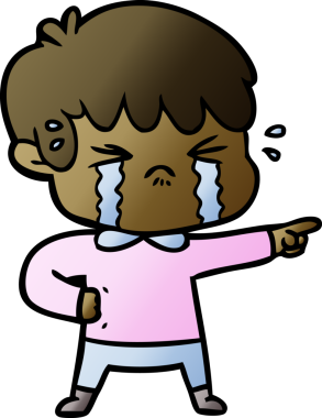 Bir insan tarafından çizilmiş ağlayan çocuk çizgi filmi.