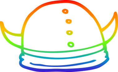 Gökkuşağı gradyan çizgi çizimi Bir insan tarafından çizilmiş viking miğferi