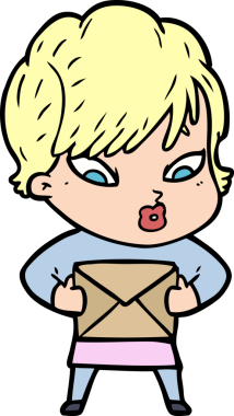 Bir insan tarafından çizilmiş karikatür kadın.