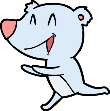 Koşan ayı karikatürü bir insan tarafından çizildi