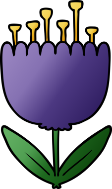 Bir insan tarafından çizilmiş karikatür çiçeği