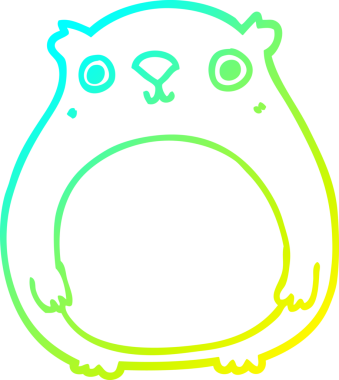 Bir insan tarafından çizilen çizgi film ayısının soğuk gradyan çizgisi.