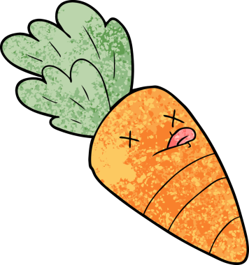 Bir insan tarafından çizilmiş ölü havuç.