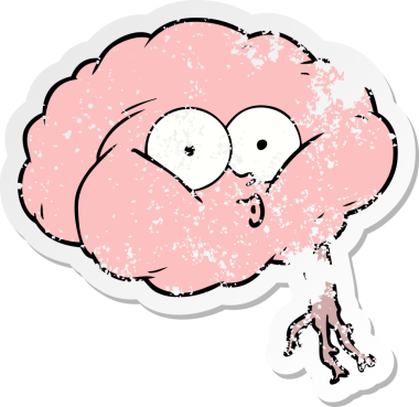 Bir insan tarafından çizilmiş bir karikatürün sıkıntılı çıkartması.