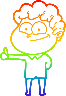 Bir insan tarafından çizilmiş mutlu bir adamın çizgi çizimi.