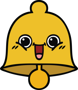 Bir insan tarafından çizilmiş sevimli bir çan karikatürü.