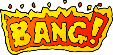 Bir insan tarafından çizilmiş karalama kelime bang