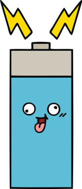 Bir insan tarafından çizilmiş güzel bir pil karikatürü.